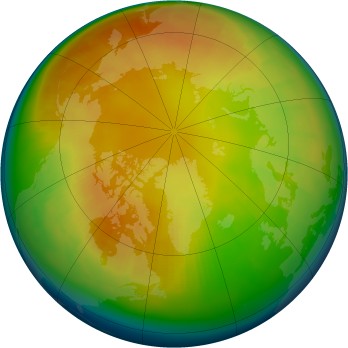 Arctic ozone map for 2004-02